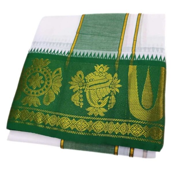 U Namam Thiruman Design Border White Dhoti