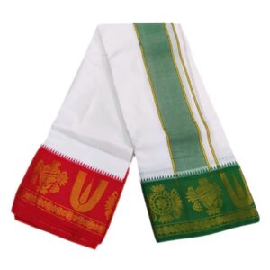 U Namam Thiruman Design Border White Dhoti