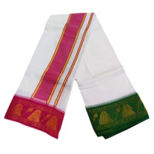Om Muruga Designed Border White Dhoti