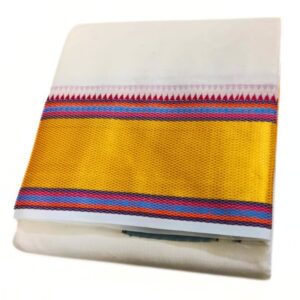 Fancy Zari Border Cotton Half White Dhoti
