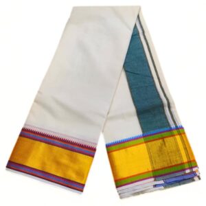 Fancy Zari Border Cotton Half White Dhoti