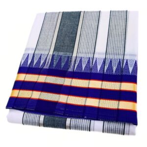 Silver Mokku Pate Vaishnava Dhoti Set