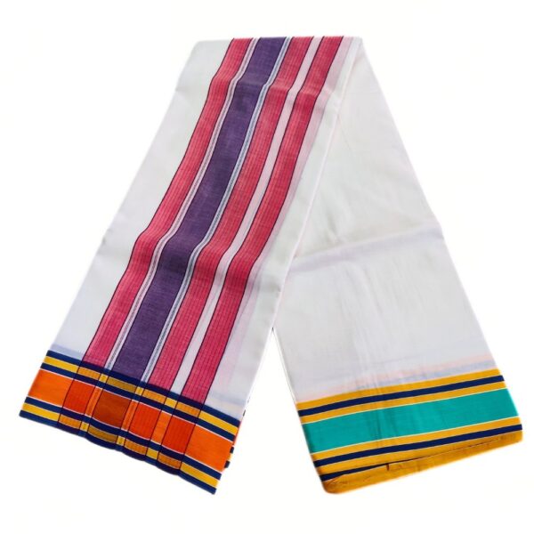 3 Inch Fancy Border Kanchi Mundhi Cotton Veshti - Image 2
