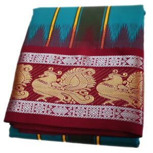 Annam Designed Silver Border Silk Dhoti