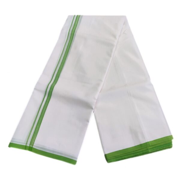 Small Bavanji Cotton White Dhoti - Image 2