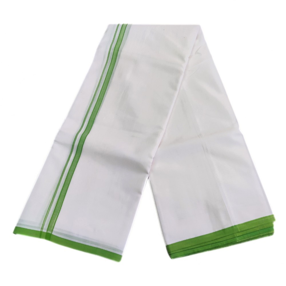 Small Bavanji Cotton White Dhoti - Image 2