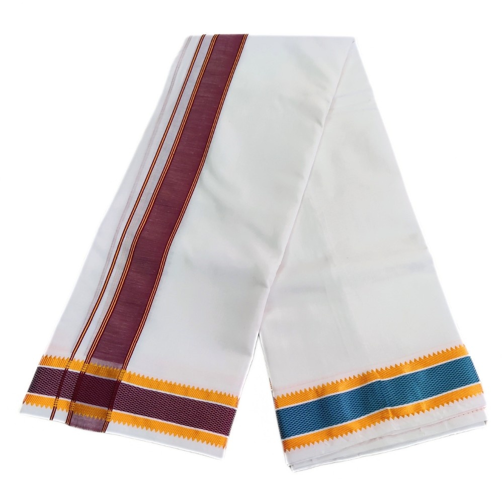 Double Mokku Special Cotton White Dhoti - Image 2