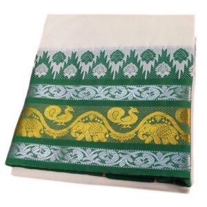 Silver Thalampoo Designed Half White Dhoti