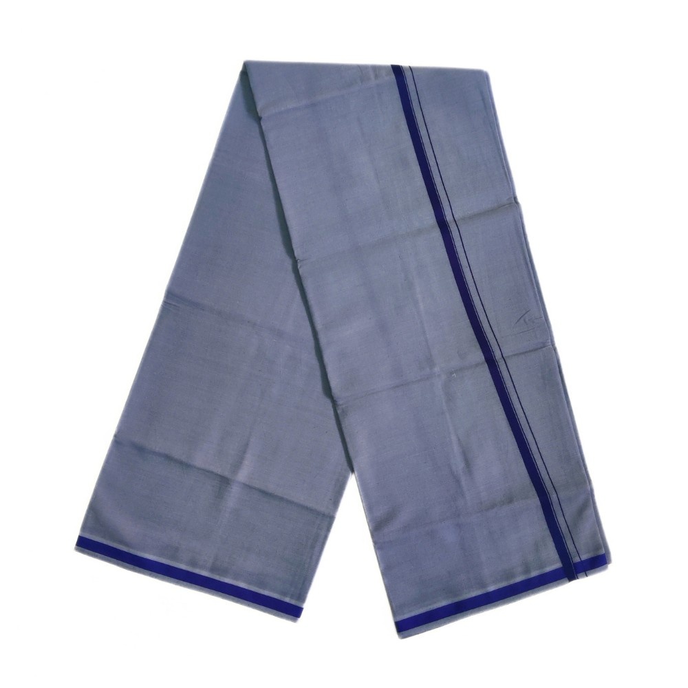 Grey Color Pure Cotton Dhoti/Lungi - Image 2