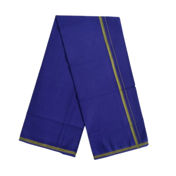 Blue Color Pure Cotton Dhoti/Lungi - Image 2