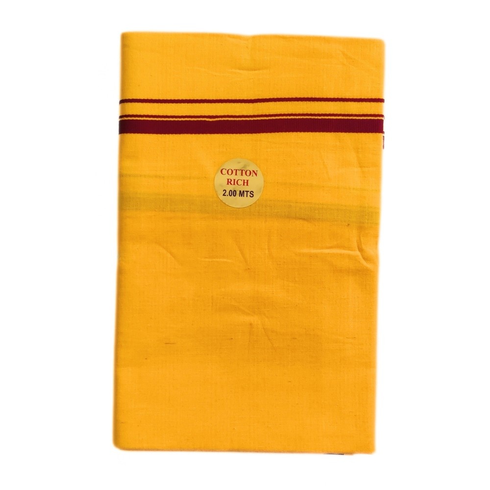 Mango Yellow Color Pure Cotton Dhoti/Lungi