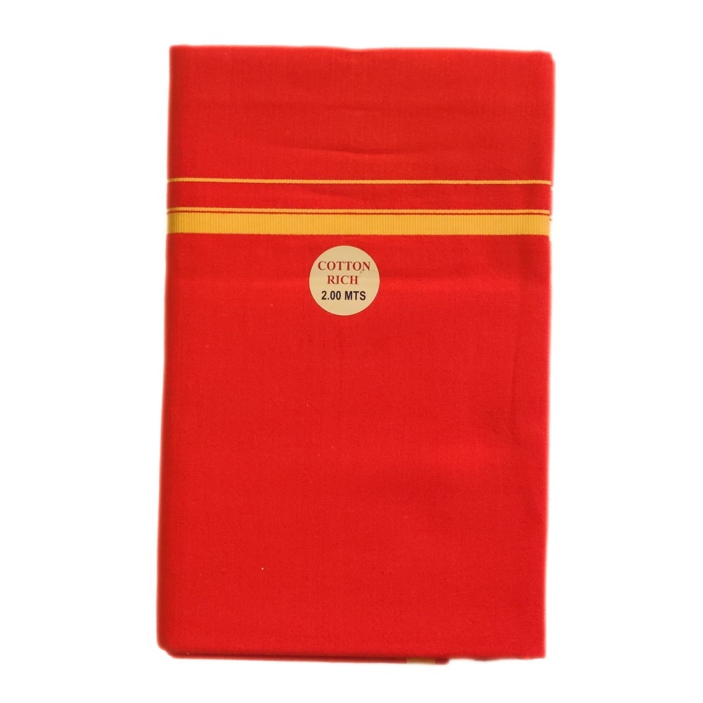 Orange Color Pure Cotton Dhoti/Lungi