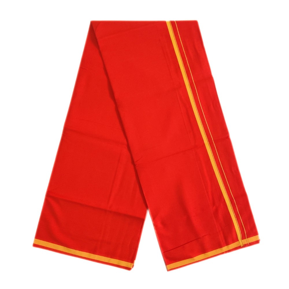 Orange Color Pure Cotton Dhoti/Lungi - Image 2