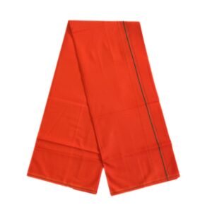 Orange Color Line Border Cotton Dhoti/Lungi