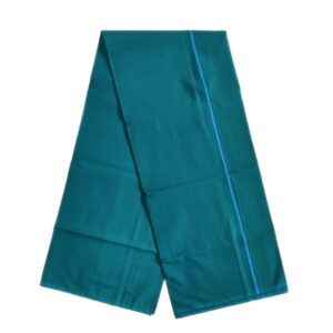 Peacock Green Color Line Border Cotton Dhoti/Lungi