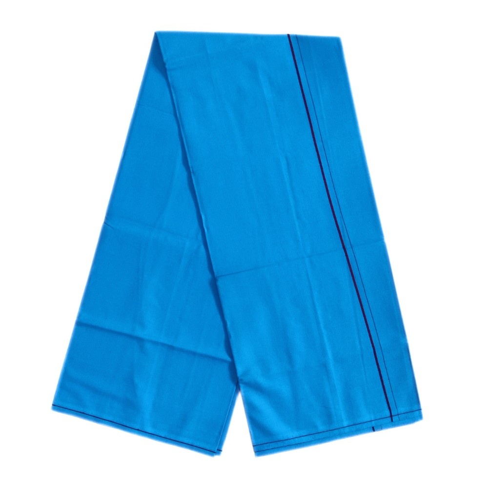 Anandha Blue Color Line Border Cotton Dhoti/Lungi - Image 2