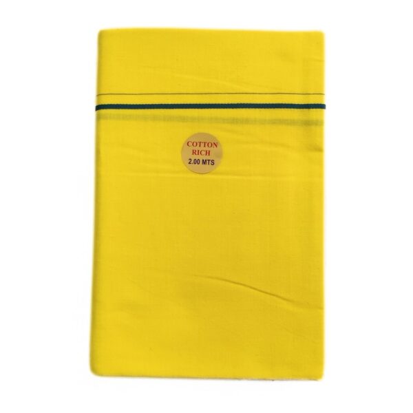 Yellow Color Line Border Cotton Dhoti/Lungi