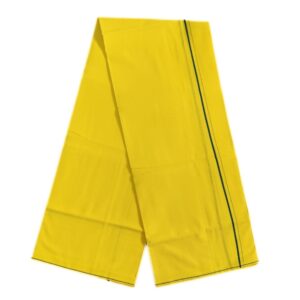 Yellow Color Line Border Cotton Dhoti/Lungi