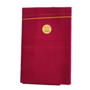 Maroon Color Line Border Cotton Dhoti/Lungi