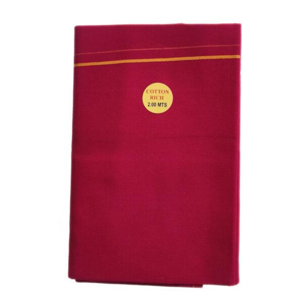 Maroon Color Line Border Cotton Dhoti/Lungi