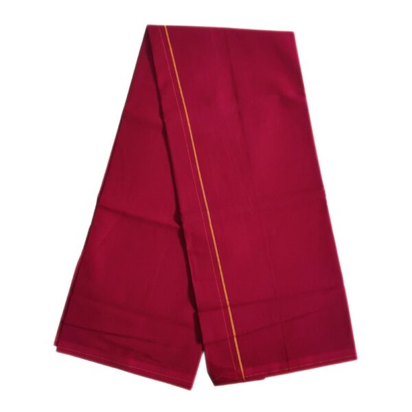 Maroon Color Line Border Cotton Dhoti/Lungi - Image 2