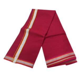 Maroon Color Silver Gold Zarigai Cotton Dhoti