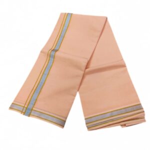 Cream Color Silver Gold Zarigai Cotton Dhoti