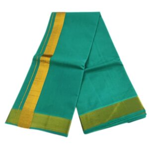 Green Color Gold Zari Cotton Dhoti