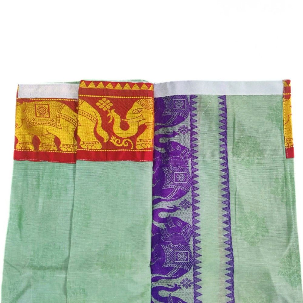 Readymade Velcro Dhoti With Big Border - Image 2