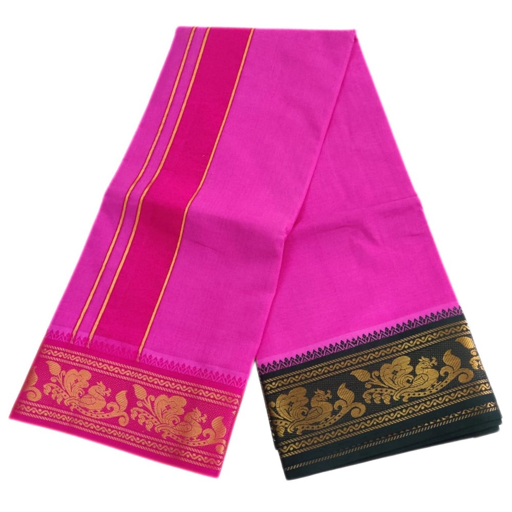 Pink Color Pure Cotton Dhoti - Image 2