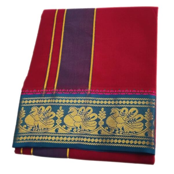 Maroon Color Pure Cotton Dhoti