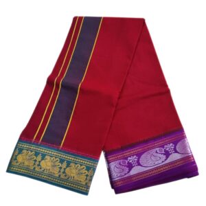 Maroon Color Pure Cotton Dhoti