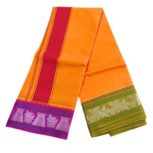 Golden Yellow Color Pure Cotton Dhoti