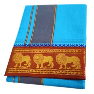 Anandha Blue Color Pure Cotton Dhoti