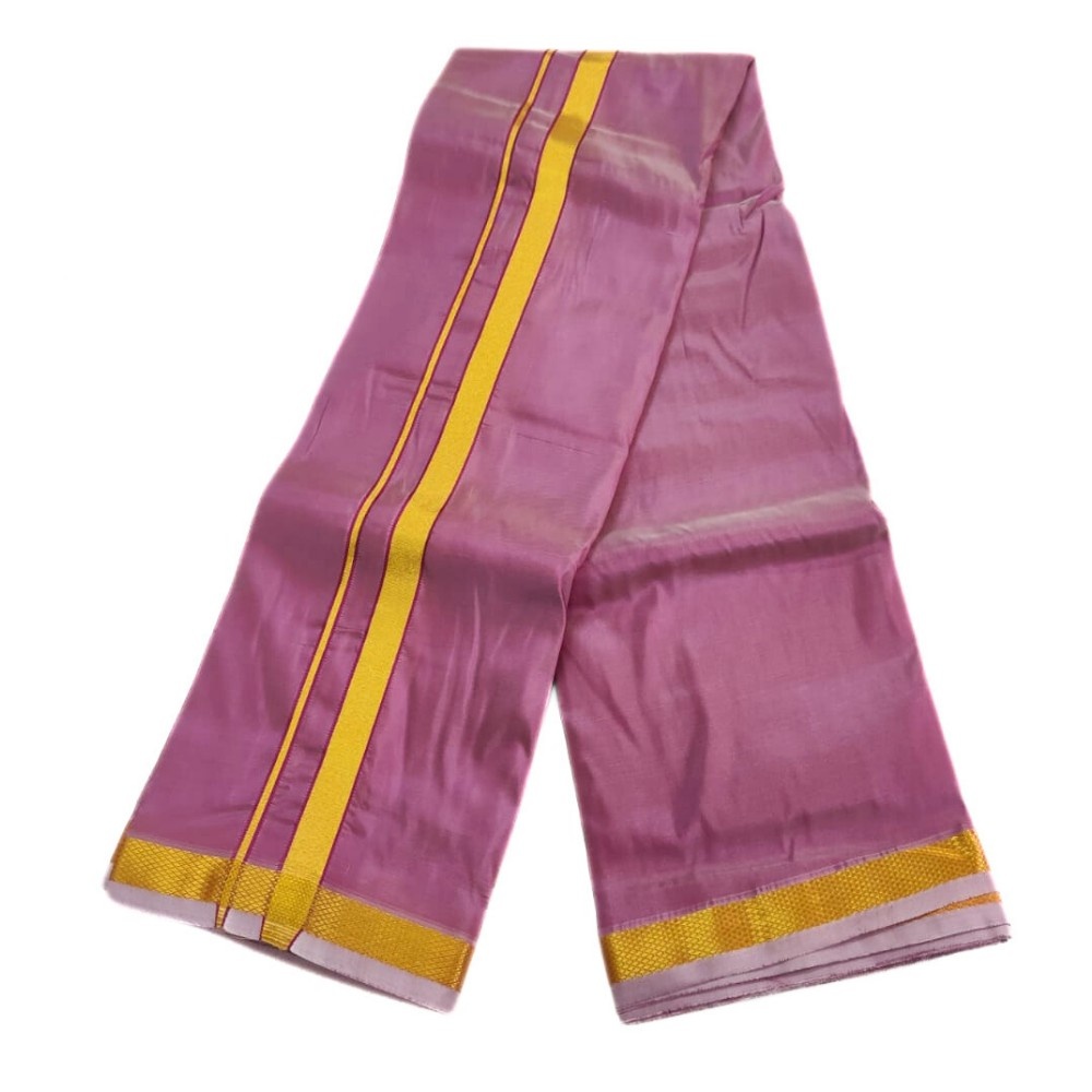 Dark Pink Color Art Silk Zari Dhoti - Image 2