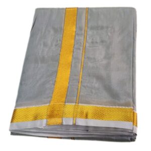Grey Color Art Silk Zari Dhoti