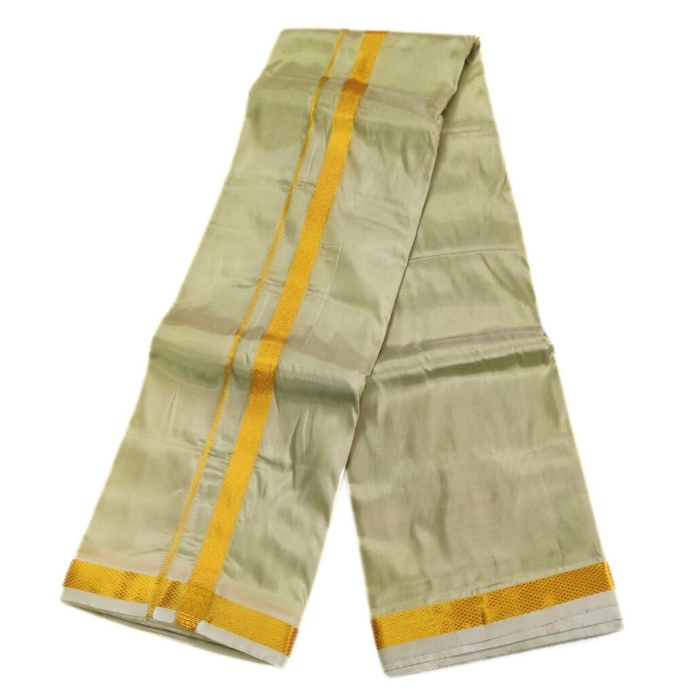 Pista Green Color Art Silk Zari Dhoti - Image 2