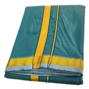 Peacock Blue Color Art Silk Zari Dhoti