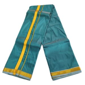 Peacock Blue Color Art Silk Zari Dhoti