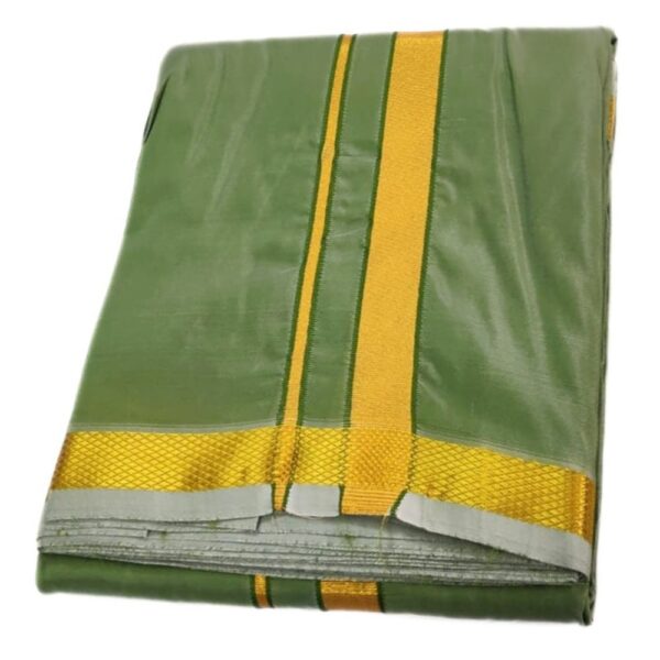 Green Color Art Silk Zari Dhoti