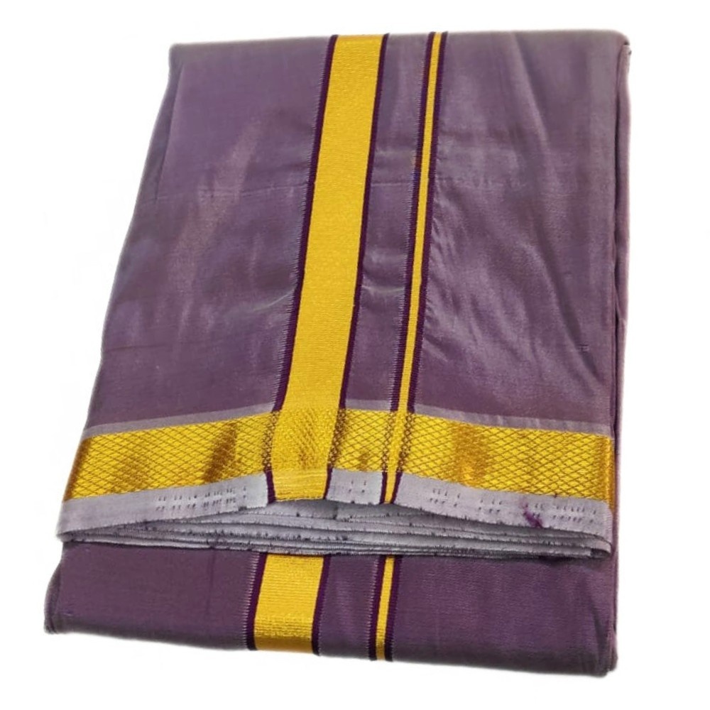 Deep Purple Color Art Silk Zari Dhoti