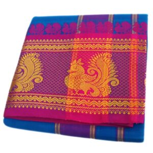 Anandha Blue Color 8 Inch Jacquard Dhoti