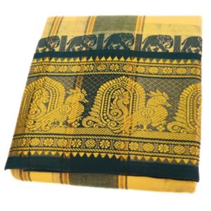 Cream Color 8 Inch Jacquard Dhoti