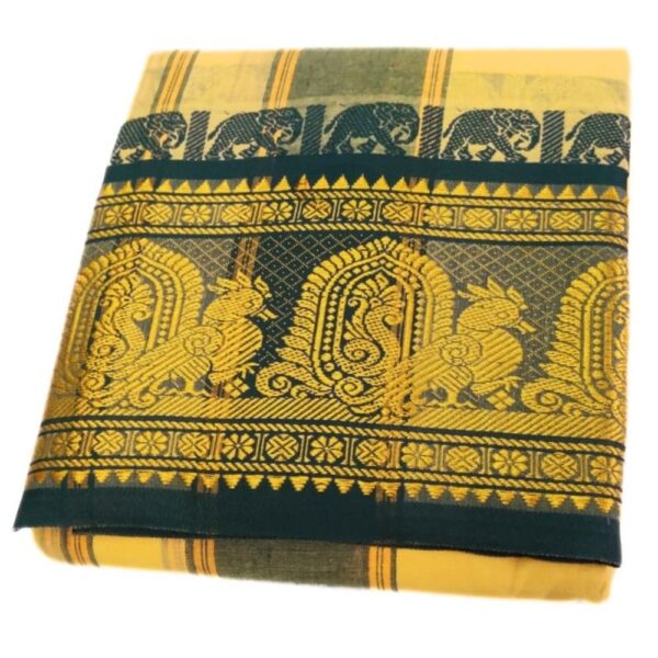 Cream Color 8 Inch Jacquard Dhoti