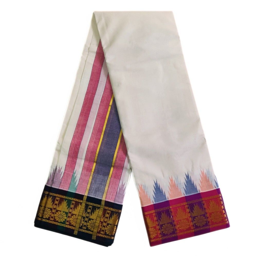 Thalampoo Design Kanchi Cotton Vaishnava Mundhi Dhoti - Image 2