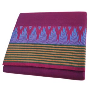 Dark Majenta Fancy Gundanji Temple Border Dhoti