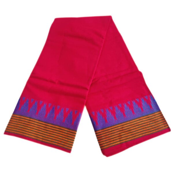 Red Color Fancy Gundanji Temple Border Dhoti - Image 2