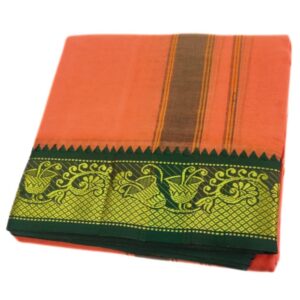 Kanakambaram Color 3 Inch Jacquard Cotton Dhoti