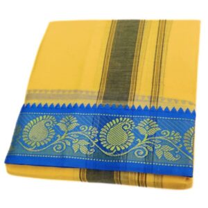 Cream Color 3 Inch Jacquard Cotton Dhoti