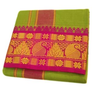 Mint Green Color 6 Inch Jacquard Cotton Dhoti